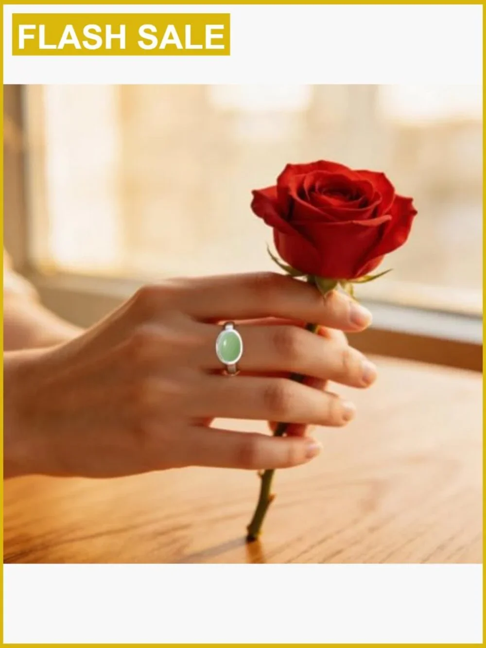 Sterling Silver Oval Gemstone Ring Simple Classic Natural Quartz Ring Women Gift